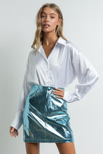 Load image into Gallery viewer, Ice Blue Metallic Skirt
