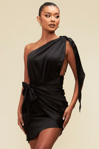 One Shoulder Wrap Dress