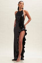 Load image into Gallery viewer, Halter Ruffle Slit Dress
