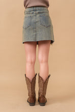 Load image into Gallery viewer, Fringe Denim Skirt
