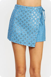 Sequins Denim Skort