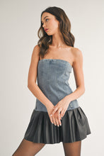 Load image into Gallery viewer, Denim Pleather Dress
