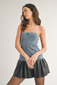 Denim Pleather Dress