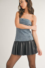 Load image into Gallery viewer, Denim Pleather Dress
