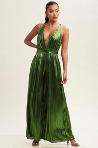 Green Metallic Jumpsuit