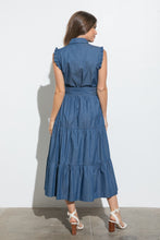 Load image into Gallery viewer, Butterfly Sleeves Soft Denim Dress
