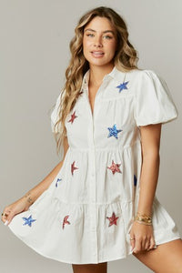 Red & Blue Stars Dress