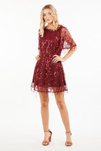 Load image into Gallery viewer, Fringe Wine Dress
