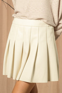 Pleated Pleather Skirt