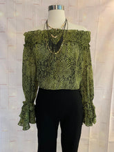 Load image into Gallery viewer, Snake Off Shoulder Blouse
