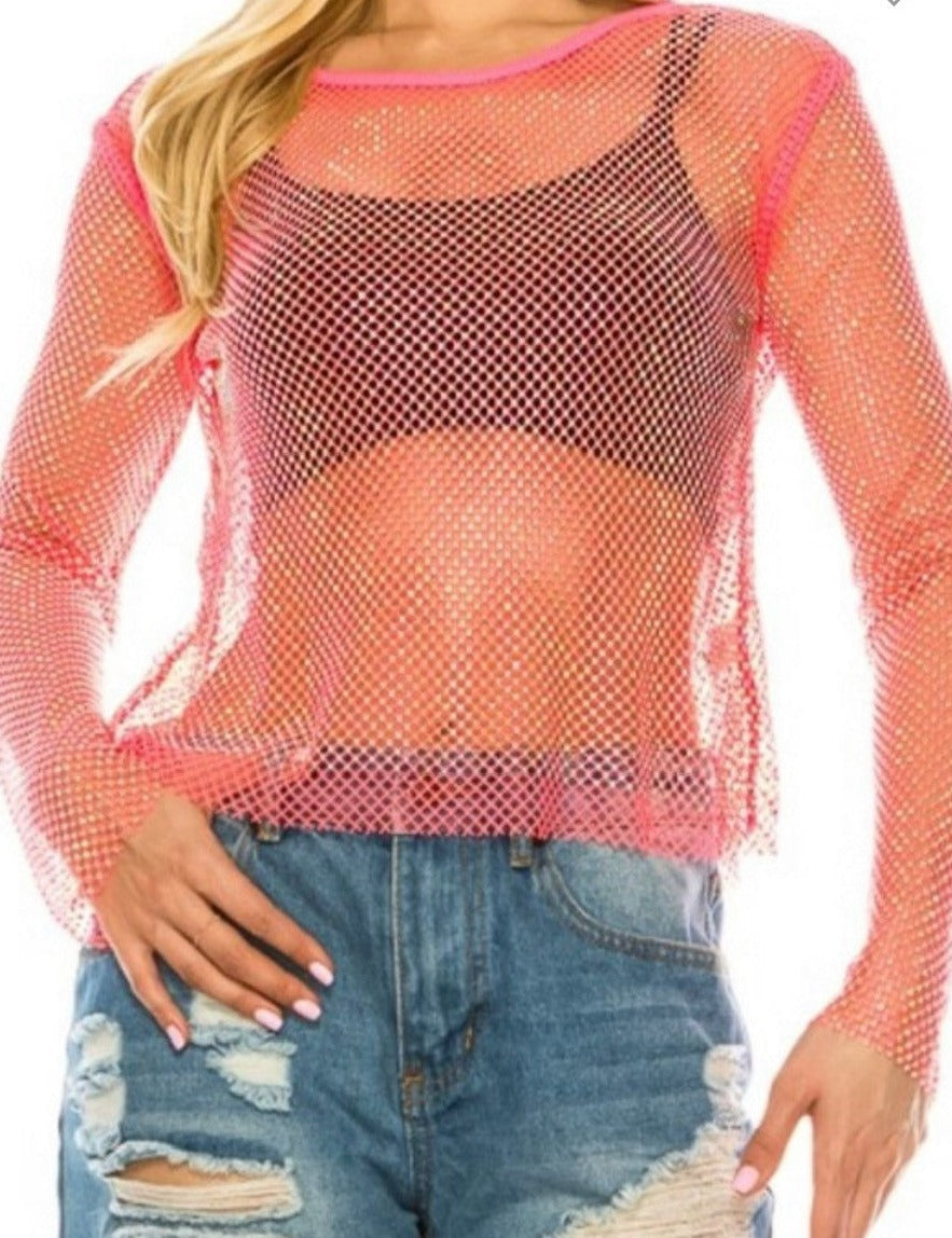 Mesh & Rhinesotnes Top