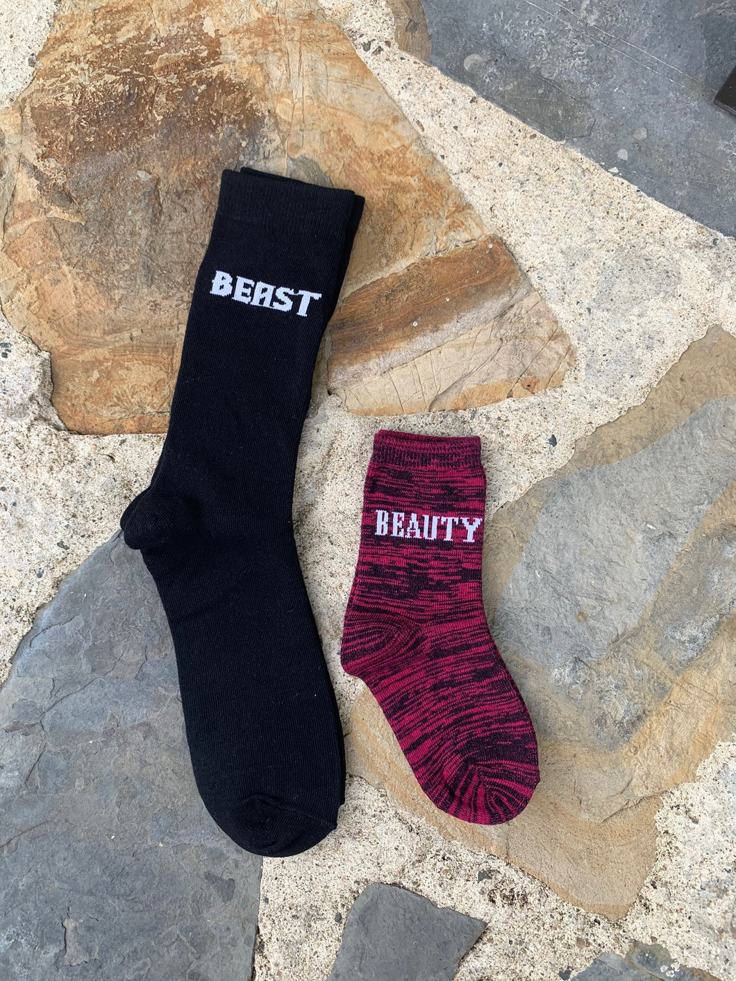 Daddy & Me Socks; Beauty/Beast