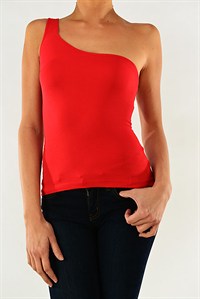 One Shoulder Coral Top