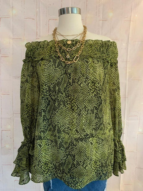 Snake Off Shoulder Blouse